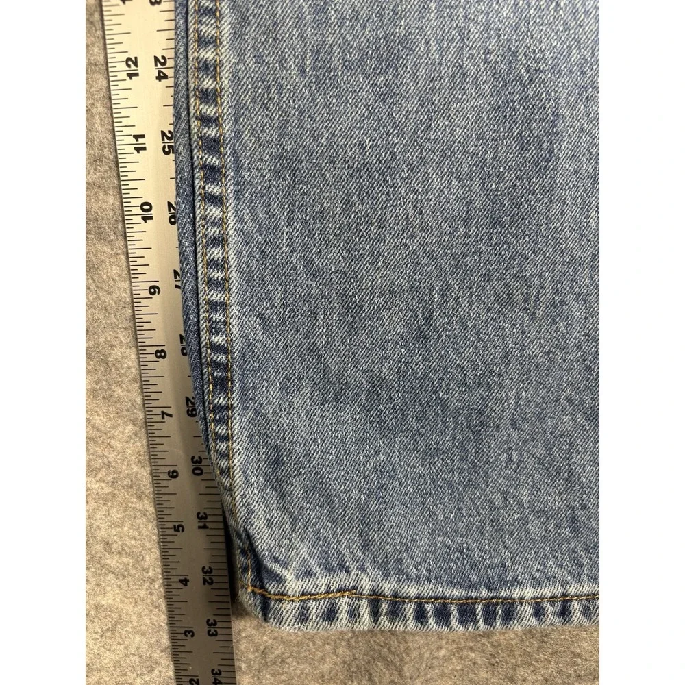 Levis 505 Vintage Orange‎ Tab Blue Light Wash Denim Jeans Straight Reg Fit 40x32
